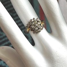 Offers Welcome! Diamond Cluster Engagement Ring, Cluster Engagement Ring, 6 Rings, Diamond Cluster, Womens Jewelry Rings, Engagement Ring, Gold Plate, Plating, Women Jewelry