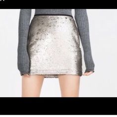 Nwt Zara Sequin Mini Skirt Chic Stretch Mini Skirt With Sequins, Zara Fitted Mini Skirt For Party, Trendy Zara Mini Skirt For Party, Trendy Zara Skirt For Winter, Zara Fitted Mini Skirt For Winter, Zara Lined Mini Skirt For Winter, Button Front Mini Skirt, Sequin Mini Skirt, Pink Mini Skirt