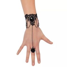 Brand New And Never Worn! The Ring Is A Spider And Not As Pictured In The Stock Photo. One Size. Black Metal Gothic Bracelets, Black Metal Chain Bracelet As A Gift, Black Metal Chain Bracelet For Gift, Elegant Black Alloy Jewelry, Black Bohemian Bracelet Jewelry, Gift Black Metal Chain Bracelet, Adjustable Alloy Chain Bracelet For Party, Formal Black Bracelet With Adjustable Chain, Adjustable Black Gothic Jewelry