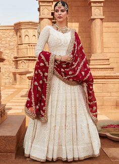 Show up in style with an Off White Anarkali with Maroon Dupatta featuring a georgette anarkali with santoon inner, santoon bottom & embroidered dupatta. Anarkali Floor-length Dupatta With Intricate Embroidery, Anarkali Style Floor-length Embroidered Dupatta, Designer Anarkali Set With Intricate Embroidery In Georgette, Anarkali Set With Intricate Embroidery In Georgette, Anarkali Semi-stitched Churidar With Intricate Embroidery, Anarkali Set With Intricate Embroidery Maxi Length, Anarkali Salwar Kameez With Intricate Embroidery For Navratri, Anarkali Churidar With Intricate Embroidery, Anarkali Set With Intricate Embroidery