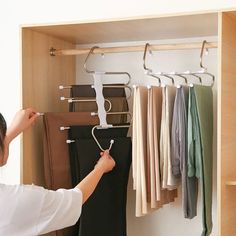 Pant Storage, Steel Wardrobe, Maximize Closet Space, Pants Hanger, Trouser Hangers, Space Saving Hangers, Wardrobe Organisation, Pant Hangers