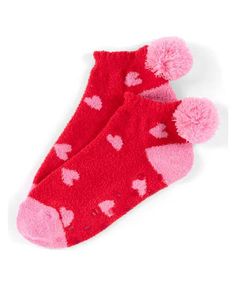 Add some love and comfort to your feet with Hearts Home Socks! These cozy red socks are adorned with playful hearts, perfect for a lazy day at home or adding a pop of fun to any outfit. Share the love and treat yourself to these quirky socks today. fits size 5-10 polyester and spandex rubber grip bottom Red Color Combinations, Pom Pom Slippers, Green Cosmetics, S Heart, Ribbon Wrap, Red Fits, Cozy Socks, Stocking Stuffer Gifts, Pink And Red