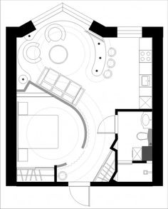 the floor plan for an apartment with a kitchen and living room, including a dining area