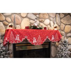 Add a flair to your winter and holiday decor with the 19" x 88" snowman on a red scarf for the fireplace mantle for Christmas, holidays, and other occasions. The Holiday Aisle® | The Holiday Aisle® Josuel Beautifully Elegant Silver Star Topped Trees & Snowman on Red Linen Fireplace Mantel Scarf (18Wx88L) 19.0 W x 15.0 D | Wayfair Mantle For Christmas, Mantel Scarf, Mantle Scarf, Fall Tablecloth, Silver Tree, Baby Organization, Fireplace Mantel, Red Scarves, Fireplace Mantle