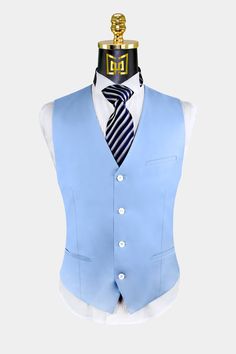 Sky-Blue-Suit-Vest-from-Gentlemansguru.com Blue Suit Vest, Sky Blue Suit, Sky Blue Outfit, Wedding Groomsmen Attire, Prom Tuxedo, Modern Suits, Tuxedo Wedding, Slim Fit Suits, Groomsmen Attire