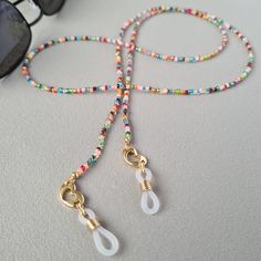 Colorful Glasses Chain - Etsy Glasses Strap Ideas, Diy Glasses Chain, Glasses Chain Diy, Diy Glasses, Colorful Glasses, Glasses Chains