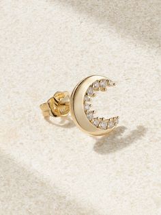 Sydney Evan's celestial single earring makes an out-of-this-world look with the matching necklace in our edit. Crafted from 14-karat gold, it's carved in the shape of a crescent moon and traced with 0.11-carats of sparkling diamonds along the inside. Crescent Shape, Sydney Evan, Gold Pearl Earrings, Diamonds And Gold, White Gold Earrings, Single Earring, Matching Necklaces, Fine Jewellery Earrings, Rose Gold Earrings