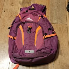 Never Used High Sierra Magenta With Coral Backpack Casual Purple Backpack For Daily Use, Casual Purple Backpack For Outdoor, Casual Purple Outdoor Backpack, Casual Purple Bags For Back To School, Purple Outdoor Backpack With Adjustable Strap, Purple Standard Backpack For Everyday Use, Purple Backpack For Outdoor Activities, Purple Functional Backpack For Daily Use, Functional Purple Backpack For Daily Use