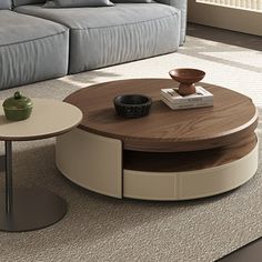 a living room scene with focus on the coffee table