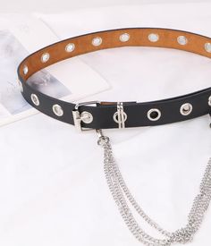 Secure and adjustable buckle for a comfortable and customizable fit  	 Suitable for both casual and formal occasions  	 Adds a touch of edgy sophistication to any ensemble  	 For fashion-forward individuals seeking a bold accessory Checkered Socks, Chung Ha, Fashion Chingu, Cloth Belt, Bold Accessories, Floral Hoops, Circle Pendant Necklace, Waist Chain, Cross Earrings