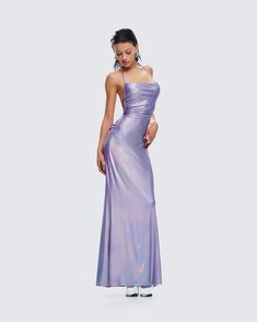 This gunmetal metallic gown is your new weapon of mass seduction 😏 Complete with tie-back detailing, a low back, and a cowl neckline for a chic and elegant look 👑 Glamorous Maxi Dress With Tie Back For Gala, Fitted Tie Back Evening Gown, Fitted Evening Gown With Tie Back, Formal Evening Dress With Corset And Strappy Back, Glamorous Tie-back Evening Dress For Gala, Elegant Backless Gala Dress With Lace-up Back, Backless Evening Gown With Lace-up Back, Glamorous Evening Dress With Tie Back For Gala, Elegant Backless Dress With Lace-up Back For Gala