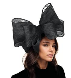 Black Sinamay Bow Fascinator Hat For Woman Kentucky Derby Royal Ascot Weddings Mad Hatter Parties High Tea Bridal Shower Headband Statement Hats By Cressida Kentucky Derby & Ascot Fascinator Hats Cliverina Gorgeous Black Sinamay Bow Fascinator Base measures about 12 inches wide This black headpiece is mounted with a matching headband. If you prefer a headband to match your hair, please make a note at check out what colour headband you want. We make each hat to order just for you, we would prefer Black Hat-style Headpieces For Wedding, Black Hat Headpiece For Wedding, Black Wedding Hat For Kentucky Derby, Black Structured Crown Headpiece For Weddings, Black Hat Style Headpieces For Wedding, Structured Crown Black Headpiece For Wedding, Black Costume Hats For Kentucky Derby Wedding, Black Mini Hat For Kentucky Derby Wedding, Black Kentucky Derby Costume Hat