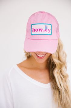 Howdy Boot Hat Judith March, Patch Hat, Swim Shoes, New Wife, Fitted Dress, Trucker Hat, Light Pink, Baseball Hats, Perfect Gift