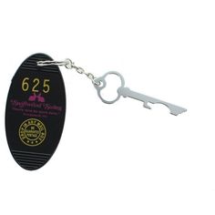 a keychain with a bottle opener attached to it's front end and back end