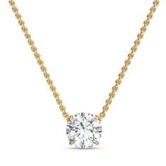 "✦ Round Diamond Pendant ✦ Ivy Round Diamond Pendant, Diamond Pendant with 14kt Gold chain, 1.00ct F VS1 Round cut Lab Grown Diamond set in four prong basket set of 14kt gold  ✨ITEM DETAILS * Style: Ivy Round Diamond Pendant * Setting type: Four prong basket setting * Chain Length: 18 INCH  * Note: *Contact us for 16 INCH/20 INCH Gold chain* ✨MAIN STONE * Main stone: Lab grown diamond * Diamond Cut: Round brilliant cut * Diamond color & purity: F VS1  * Diamond Weight: 1.00 to 3.00 carat(optional) * Diamond Certificate: IGI * Please note the total carat weight of center stone can go higher up to 0.25ct. * All diamond prices are of Lab grown diamond * Center stone in picture is a 1 carat diamond * Kindly contact us for any custom requirements ✨METAL DETAILS * Metal: Solid Gold * Metal wt.: Round Diamond Pendant, Vs1 Diamond, Solid Gold Chains, Yellow Gold Setting, Round Brilliant Cut Diamond, 14kt Gold, 1 Carat, Diamond Gemstone, Brilliant Cut Diamond