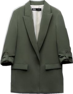 Open Blazer, Open Front Blazer, Elbow Length Sleeve, Lapel Collar, Cuff Sleeves, Flap Pocket, Shoulder Pads, Blazer, Collage