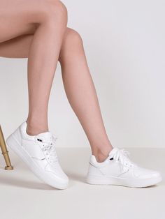 White Fashionable Collar    Skate Shoes Embellished   Women Shoes Trendy Lace-up Everyday Sneakers, Trendy Everyday Sneakers With Laces, Comfortable Everyday Lace-up Sneakers, Sporty Sneakers With Elastic Laces For Everyday, Lace-up Wedge Sneakers With Cushioned Footbed And White Sole, Comfortable Sporty Sneakers For Everyday, Comfortable Lace-up Platform Sneakers For Everyday, Trendy Everyday Sneakers With Cushioned Footbed, Casual Low-top Lace-up Shoes For Everyday