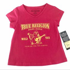 Brand New With Original Tags Attached, Little Girl’s V-Neck T-Shirt. Very Cute T-Shirt, Good Quality, No Flaws. I Originally Purchased This At The Store For My Daughter, But She Never Got A Chance To Wear It, And Now It’s Too Small For Her. Color: Fuschia True Religion Shirt, Epic Clothes, Xmas 2024, Baby Tie, At The Store, Retro Tee, Y2k Outfits, For My Daughter, Grey Leggings