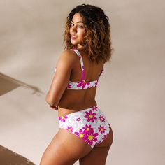 It’s too easy to fall in love with this bikini set. Removable pads and its double-layer make it comfy to wear all day by the pool or at the beach. • Fabric composition in the EU: 88% recycled polyester, 12% elastane • Fabric weight in the EU (may vary by 5%): 6.78 oz/yd² (230 g/m²) • Fabric composition in MX: 81% REPREVE recycled polyester, 19% LYCRA XTRALIFE • Fabric weight in MX (may vary by 5%): 7.52 oz/yd² (255g/m²) • Double-layered and non-reversible • Removable padding • Tear-away care lab High Waist Bra Friendly Tankini For Vacation, High Waist Bra-friendly Tankini For Vacation, Multicolor Printed High-waist Swimwear, Double Layer, Falling In Love, Fabric Weights, Recycling, High Waisted, Fabric