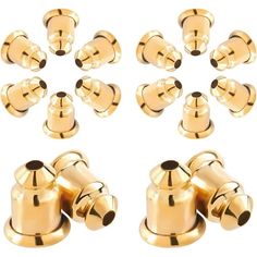 1 Box 8pairs Locking Earring Backs for Studs Secure Real 18K Gold Plated Ear Nuts Replacements Backings Safely for Pierced Earrings Size: one size.  Gender: female.  Age Group: adult. Bead Shop, Pierced Earrings, Earring Backs, Buy 1, Jewelry Making Beads, Earings Piercings, Nuts, Beaded Jewelry, 18k Gold