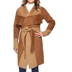 Chic Blanket Jacket With Sash At Waist- Can Be Worn Open Or Cinched. Medium Weight Fabric Which Is Perfect For Transitioning Seasons Material - 80% Wool, 20% Nylon- Soft And Lux To The Touch! Color- Camel And Tawny Brown Colorblocking Size- Listed As Small But Can Fit A Medium! Measurements - Chest - 43” / Waist - Up To 40” / Length - 35” Condition - Nwt - Seems To Be One Small Irregularity At The Side And One Moth Nibble (Not A Hole) On The Sash. Hardly Perceptible! Fitted Beige Patchwork Outerwear, Chic Patchwork Winter Outerwear, Elegant Patchwork Outerwear For Fall, Elegant Patchwork Outerwear For Spring, Chic Fitted Camel Outerwear, Pendleton Jacket, Blanket Jacket, Wrap Jacket, Camel