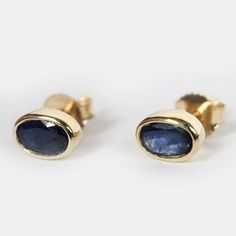 Sapphire earrings blue sapphire earrings natural gemstone | Etsy Oval Fine Jewelry Earrings With Bezel Setting, Blue Bezel Set Earrings For Formal Occasions, Blue Bezel Set Earrings For Gift, Round Garnet Ring, Garnet Ring Gold, Garnet Ring Vintage, Blue Sapphire Earrings, Bezel Earrings, Pear Shaped Engagement Rings