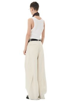 Vendor: Moditec 2023AW Collection Model : Height 174cm Weight 63kg Wearing L Fabric: 77% Polyester, 18% Viscose, 5% Spandex Slack Pattern, Large White, Wide Leg Trousers, Model Height, Wide Leg, Trousers, Spandex, Fabric, Pattern