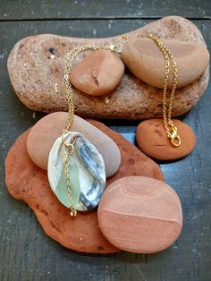 Aqua sea glass with shell on gold color chain Glass Necklaces With Gold Chain For Gift, Gold Wire-wrapped Necklaces For The Beach, Gold Wire Wrapped Necklace For The Beach, Gold Glass Beach Necklace, Gold Glass Necklace For Beach, Gold Glass Necklaces For The Beach, Shells Necklace, Jewerly Making, Shell Jewelry