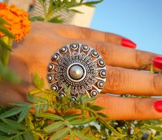 Handcrafted Oxidized Sterling  Ring ,Unique Artisan Jewelry, Ring, Unique Design rings, Oxidizes ring, Boho Chic Ring for Women, Statement ring Contact for bulk order +91-9352395515 Size- Free Size/ Adjustable ring  #OxidizedRing #SterlingSilver #HandcraftedJewelry #UniqueRings #ArtisanJewelry #BohoStyle #SilverJewelry #HandmadeRings #StatementRing #EtsyFinds Best for Gifting and for personal Use, combine it with matching dress and be the limelight of every Occasion Plated with High Quality Poli Silver Rings With Artistic Design, Artistic Round Wedding Rings, Artistic Style Rings, Artistic Silver Round Rings, Bohemian Flower Ring For Jewelry Making, Bohemian Flower Promise Ring, Vintage Rings With Unique Design, Bohemian Rings With Unique Design, Unique Adjustable Flower Ring