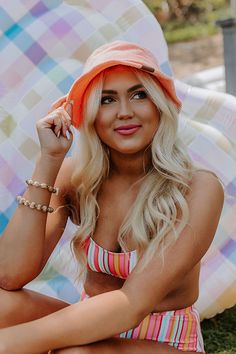 You will look hotter than ever when you top off your look with this trendy orange bucket hat featuring soft terry cloth material and a floppy brim! Casual Orange Sun Hat For Vacation, Orange Summer Sun Hat, One Size, Trendy Orange Bucket Hat For Summer, Trendy Orange Summer Bucket Hat, Casual Orange Beach Hat, Orange Brimmed Bucket Hat For Spring, Casual Adjustable Orange Bucket Hat, Orange Casual Beach Season Hat, Orange Bucket Hat For Vacation