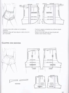 an open book with instructions on how to sew the top and bottom part of a dress