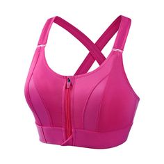 Gabrielle is a great SHOCKPROOF sports bra with adjustable straps for the shoulders and lower breast line. You will love the SOFT, COMFORT, this SUPPORTIVE BRA is BREATHABLE with a FRONT ZIPPER design. The Gabrielle has WIDE elastic ADJUSTABLE straps with REMOVABLE cups. This beauty comes in several different colors and PLUS SIZES. Gabrielle is great for EVERYDAY WEAR, any ATHLETIC ACTIVITY, and POST SURGERY! Material: 78% Nylon and 22% Spandex Sports Racerback Bra With Adjustable Straps, Sports Bra With Adjustable Racerback Straps, Sports Racerback Bra With Straps, Pink Athleisure Sports Bra With Adjustable Straps, Pink Yoga Sports Bra With Adjustable Straps, Pink Adjustable Straps Sports Bra For Yoga, Pink Sports Activewear With Adjustable Straps, Pink Activewear With Adjustable Straps For Gym, Pink Activewear With Adjustable Straps For Sports