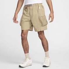 Keep taking your outdoor journey to new horizons in the mid-weight feel of our Nike ACG "Snowgrass" shorts. Made with breathable, water-repellant fabric, they have an adjustable belt and plenty of secure pockets for holding all your outdoor essentials. The roomy fit is designed to give you some comfortable space through the seat and thighs for easy movement on and off the trail. Nike Bottoms With Built-in Shorts For Outdoor Activities, Functional Cargo Shorts For Summer Outdoor Activities, Nike Nylon Outdoor Shorts, Nike Nylon Shorts For Outdoor, Khaki Utility Shorts For Outdoor Activities, Khaki Utility Shorts For Outdoor, Khaki Shorts With Built-in Shorts For Outdoor Activities, Utility Khaki Shorts For Outdoor, Khaki Utility Cargo Shorts For Outdoor