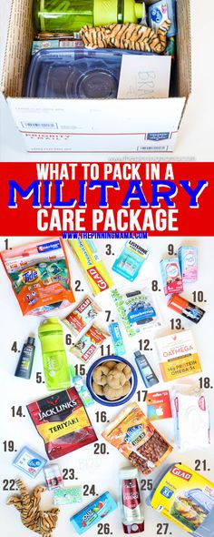 Navy Deployment Packing List, Veteran Care Package Ideas, Marine Care Package Ideas, Navy Care Package Ideas Sailors, Deployment Christmas Care Packages, Army Care Package, The Pinning Mama, Deployment Care Package Ideas