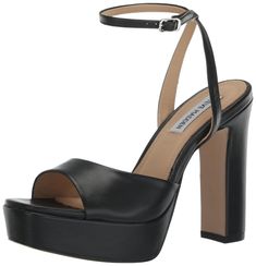 PRICES MAY VARY. Dress up or down pairing your outfits with the Steve Madden Assured Hels. This open toe pair comes with platform heel for added height and support. The synthetic insole adds to the comfort while you stride in style. Leather upper and lining. Buckle closure on the ankle strap. Synthetic rubber outsole. Heeled Sandal, Platform Heel, Synthetic Rubber, Kids Luggage, Luxury Store, Heeled Sandals, Pharmacy Gifts, Platform Heels, Fashion Games