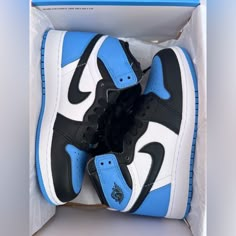 Brand New Air Jordan 1 Retro Hightop Sneakers University Blue With Black And White Size 5.5y Never Worn Basket Air Jordan Bleu, Nike Air Jordan Azul, Luxury Blue Low-top Air Jordan 4, Jordan 1 Mid Azzurre, University Blue Jordans Wallpaper, Nike Baby Shower Theme Air Jordans, Nike Air Jordans University Blue, University Blue Air Jordan 1, Armory Navy Jordan 1s