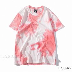 Lasaky - Stylish Tie-Dyed Ombre Loose-Fit Short-Sleeve Top for Women Harajuku Fashion Street, Tie Dye Cotton, Loose Fitting Tops, Loose Tops, Color Shorts, Harajuku Fashion, Tie Dyed, Unisex Shorts, Fashion Tees