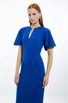 Structured Crepe Ruffle Sleeve Tailored Midi Pencil Dress Short Sleeve Elastane Mini Dress For Work, Elastane Short Sleeve Mini Dress For Work, Elastane Midi Dress For Work, Midi Length Elastane Mini Dress For Work, Workwear Midi Mini Dress In Elastane, Elegant Short Sleeve Elastane Mini Dress, Office Bodycon Midi Dress In Elastane, Office Sheath Midi Dress In Elastane, V-neck Elastane Bodycon Dress For Work