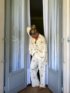 Go Slow Shirt Fruit | Djerf Avenue | Djerf Avenue Palazzo Pants Outfit, Djerf Avenue, Matilda Djerf, Cute Pajama Sets, Wide Leg Palazzo Pants, Floral Pajamas, Cute Pajamas, Sweaters And Jeans, Lounge Set