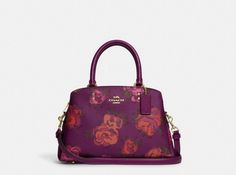 Coach Mini Lillie Carryall Women's Crossbody Bag - Im/Dark Magenta Multi (CF327). Fall Coach Satchel With Top Carry Handle, Coach Satchel With Top Carry Handle For Fall, Coach Bags For Daily Use In Fall, Coach Shoulder Bag With Top Carry Handle For Fall, Chic Coach Bags For Fall, Coach Satchel For Fall, Coach Purple Shoulder Bag With Top Carry Handle, Coach Purple Bag With Top Carry Handle, Coach Purple Bags For On-the-go