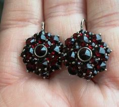 Antique Silver 900 Women's Jewelry Earrings Bohemian Garnet Pirop Gift 6.5 gr | eBay Antique Earrings Vintage, Berry Jewelry, Pyrope Garnet, Garnet Jewelry, Earrings Bohemian, Pretty Clothes, Antique Earrings, Earrings Vintage, Jewelry Silver