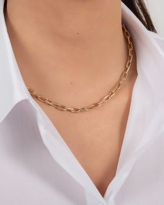 14k gold large/thick box cable link chain necklace available in yellow, white or rose gold & your choice of length. A modern, edgy, and timeless necklace chain. Links: Approx. 10mm(H) by 5mm(W) Weight: 16'' length is approx. 11 grams Ships in 10-15 business days Rush orders ships in 7-12 business days Comes gift ready in a custom Zoe Lev jewelry box Modern Rose Gold Jewelry With Cable Chain, Rose Gold Cable Chain Necklace With Rectangular Links, Rose Gold Necklaces With Cable Chain And Rectangular Links, Minimalist Chunky Chain Oval Link Jewelry, Minimalist Chunky Chain Jewelry With Oval Links, Rose Gold Cable Chain Necklace For Everyday Luxury, Modern Everyday Necklace With Cable Chain, Modern Rose Gold Necklace With Rectangular Links, Modern Rose Gold Chain Necklace For Everyday