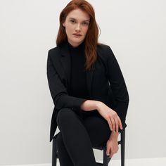 This women's black suit jacket is as versatile as it is flattering. Designed to follow women's natural curves, this black blazer never disappoints in photos. You will never want or need to take this jacket off! Womens Black Slacks, Suits For Work, Classic Black Suit, Comfortable Dress Pants, Womens Black Dress Pants, Mens Vest Jacket, Black Suit Jacket, Groomsmen Suits, Black Slacks