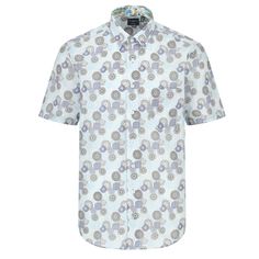 This 100% no-iron cotton short sleeve sport shirt with hidden button down collar is the easy way to look great all day. A notched chest pocket and contrast trim on the inner collar band, under the placket, and inside sleeve cuffs add detail. Crafted from a quality cotton print fabric and constructed with fully fused and taped seams to create a shirt you'll love to wear! Features: Regular fit Hidden button down collar 100% non-iron cotton Short sleeves Notched chest pocket Fully fused with taped Spring Cotton Dress Shirt With Short Sleeves, Spring Short Sleeve Dress Shirt With Buttons, Garment Industry, Create Shirts, Blue And Brown, Haute Couture Fashion, Sport Shirt, Button Down Collar, Contrast Trim