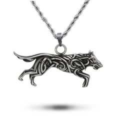 Embrace the Spirit of the Wild with Our Wolf Pendant Jewelry The allure of the wolf, a symbol of bravery and freedom, has been beautifully captured in our wolf pendant jewelry. Crafted from resistant metal, this necklace is designed to stand the test of time, maintaining its luster and shine year after year. Ideal for both men and women, this pendant is the perfect gift for anyone who admires the spirit of the wolf. The Allure of the Wolf Our wolf pendant jewelry bears the spirit of the wild, echoing the strength and freedom of the wolf. The wolf, a revered creature in many cultures, symbolizes bravery, loyalty, and intelligence. Wearing this pendant, you carry these virtues close to your heart, embodying the spirit of the wolf in your everyday life. This pendant jewelry is not just a piec Silver Wolf Design Symbolic Jewelry, Symbolic Silver Wolf Design Jewelry, Silver Symbolic Wolf Design Jewelry, Silver Wolf Design Stainless Steel Jewelry, Silver Stainless Steel Wolf Jewelry, Silver Stainless Steel Wolf Design Jewelry, Viking Style Wolf Design Jewelry Gift, Viking Style Silver Wolf Design Jewelry, Viking Style Silver Jewelry With Wolf Design