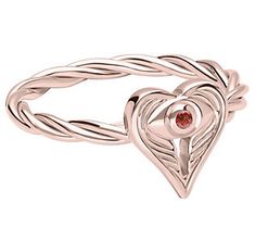 She's the apple of your eye. Remind her what she means to you with this garnet-studded symbol of love. From Goddaughters. Valentine's Day Rose Gold Crystal Ring, Collectible Heart-shaped Ring For Valentine's Day, Red Heart-shaped Ruby Ring For Valentine's Day, Heart-shaped 14k Gold Ruby Ring For Valentine's Day, Angel Eye, Symbol Of Love, Angel Eyes, Eye Ring, Daughter Of God