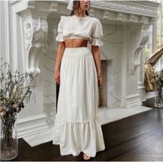 Questions? Leave A Comment Below! Maxi Skirt And Top Set, Maxi Skirt And Top, Ruffled Maxi Skirt, Ruffle Maxi Skirt, 2000 Fashion, Top And Skirt Set, Skirt And Top Set, Skirt And Top, Top And Skirt