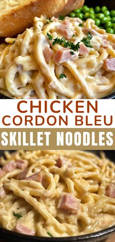 Enjoy these easy Chicken Cordon Bleu Skillet Noodles for a quick weeknight dinner! Loaded with chicken, ham, and gooey cheese, this creamy pasta dish is a family favorite. Perfect for comfort food nights, this one-pan meal combines all the flavors of classic Chicken Cordon Bleu in a delicious and simple recipe. Make it for your next dinner and wow your loved ones!