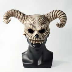 PRICES MAY VARY. 【Creepy Demon Sheep Horn Mask】This Devil Sheep Horn Skull Mask is a carefully crafted half-face mask, which looks very realistic and allows you to enjoy the joy of the festival. 【Material】This animal skull mask is made of natural latex, which is environmentally friendly and non-toxic, providing you with a safe and comfortable wearing experience. 【Visibility and Breathability】The skull horn mask has a humanized design, with openings at the eyes and nose for easy vision and breath Novelty Masks And Prosthetics For Halloween Costume, Novelty Masks And Prosthetics For Halloween, Novelty Halloween Costume Masks And Prosthetics, Horned Masks And Prosthetics For Halloween Costume Party, Horned Masks And Prosthetics For Halloween, Horned Halloween Costume Accessories For Masquerade, Horror Costume Accessories For Halloween, Halloween Horror Costume Accessories For Fantasy Events, Novelty Halloween Costume Mask