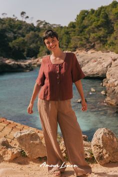 Our LYDIA classic linen pants - the perfect addition to your spring summer wardrobe! Perfect choice for warm spring outfit, summer outfits 2024. Pair these women's bottoms with tops or shirts. These summer linen pants outfit perfect for you capsule wardrobe. Women's fashion, trendy summer outfit! Our summer linen pants are the perfect item for your casual, simple, or vacation look. Our eco-friendly sustainable women's fashion is made from 100% European linen! Elegant Linen Wide Leg Pants For Day Out, Elegant Linen Bottoms For Vacation, Elegant Linen Bottoms For Day Out, Ankle-length Linen Pants For Day Out, Linen Ankle Pants For Day Out, Elegant Linen Pants For Day Out, Linen Straight Pants For Day Out, Warm Spring Outfits, Summer Linen Pants